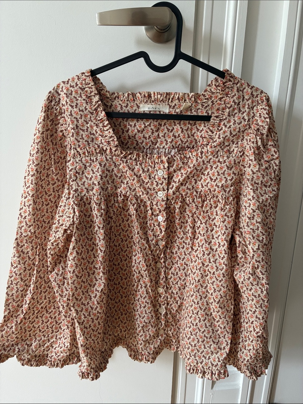 DÔEN Lunaria Top - Cream Winter Ditsy - Large - organic cotton - Picture 3 of 9